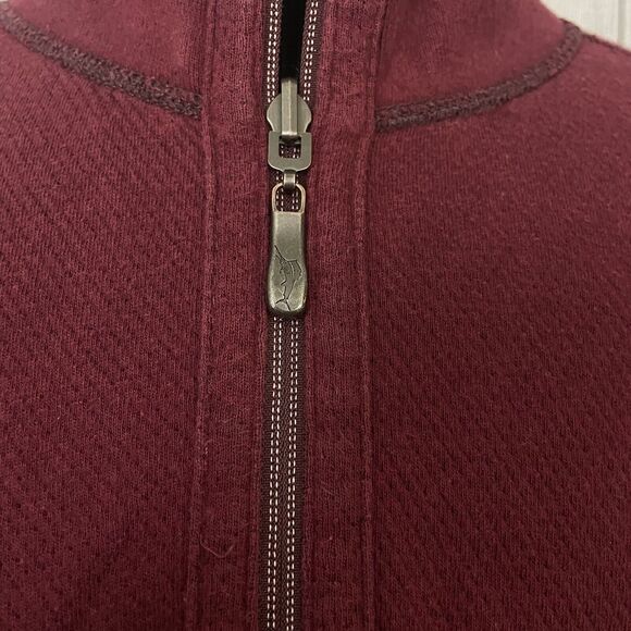 Tommy Bahama Men's XL Burgundy / Red Quarter Zip Reversible Pullover Sweater - Picture 11 of 14